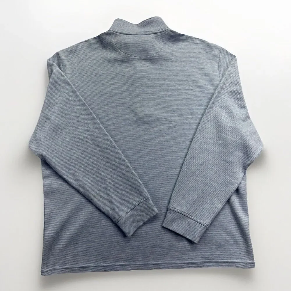 Vineyard Vines Salt Water 1/4 Zip Pullover Mens XXL‎ light  Blue Stripe Sweater
